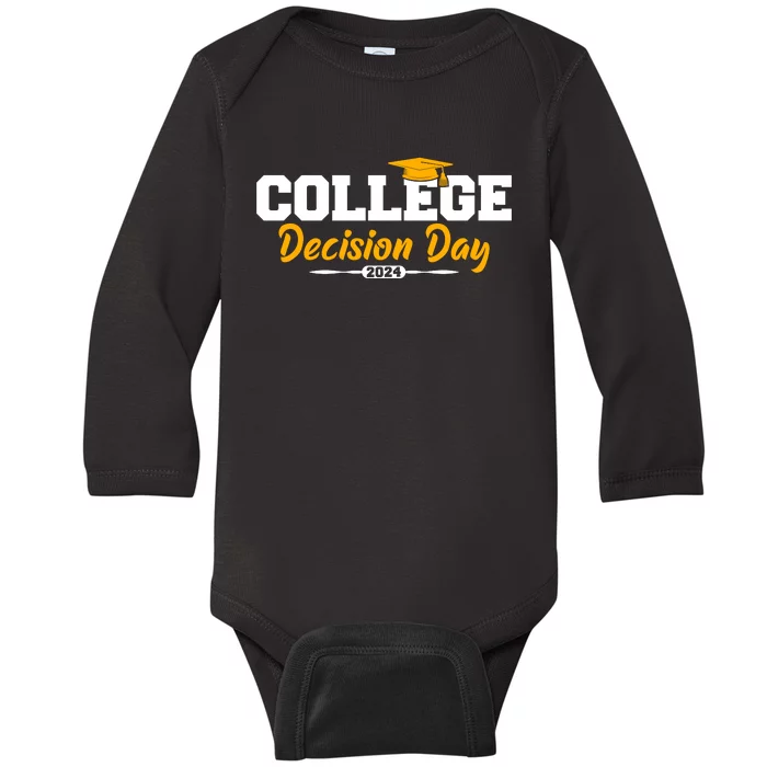 College Decision Day College Reveal Party Acceptance Student Baby Long Sleeve Bodysuit