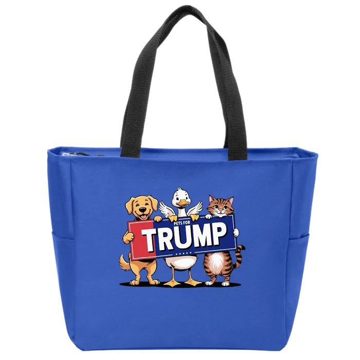 Cat Duck Dog Pets For Trump Zip Tote Bag