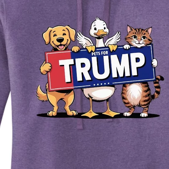 Cat Duck Dog Pets For Trump Women's Pullover Hoodie