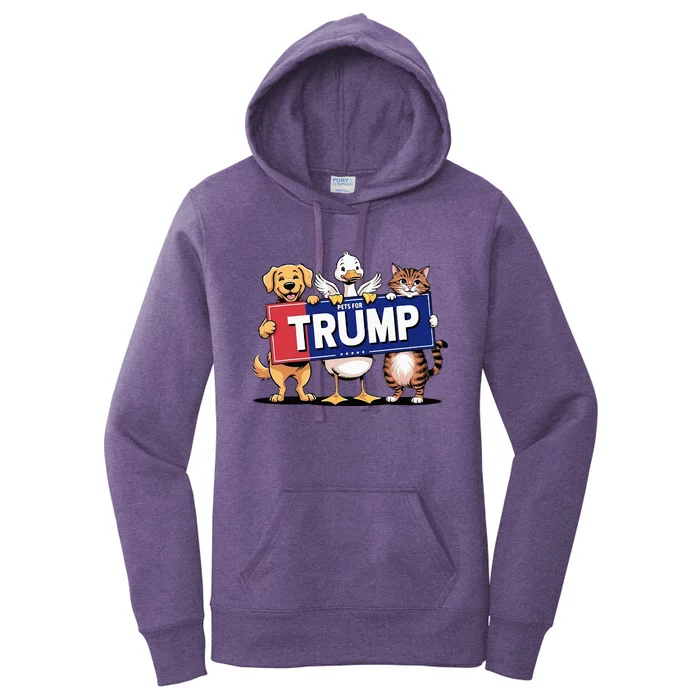 Cat Duck Dog Pets For Trump Women's Pullover Hoodie