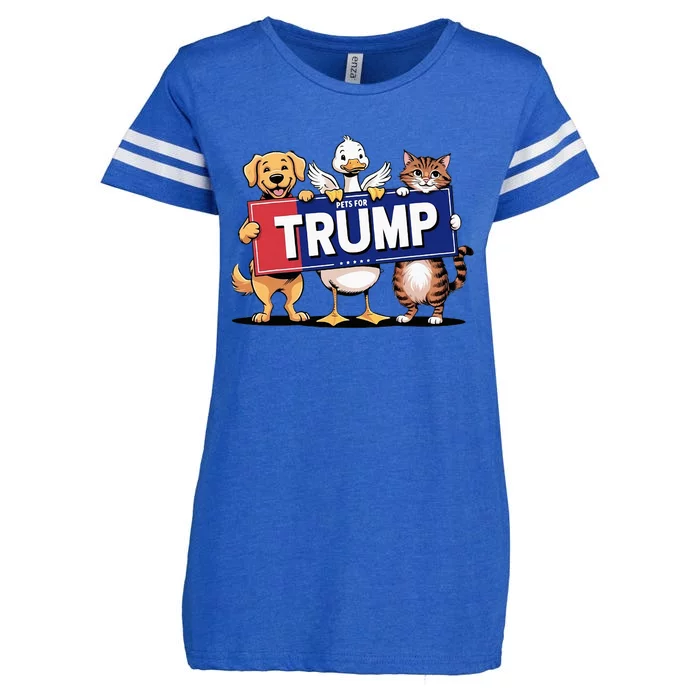 Cat Duck Dog Pets For Trump Enza Ladies Jersey Football T-Shirt