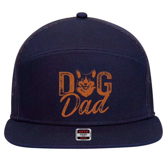 Corgi Dog Dad 7 Panel Mesh Trucker Snapback Hat