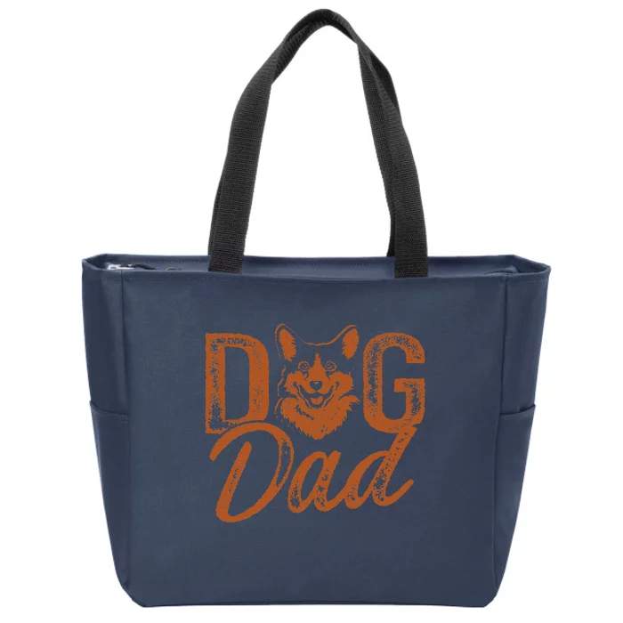 Corgi Dog Dad Zip Tote Bag