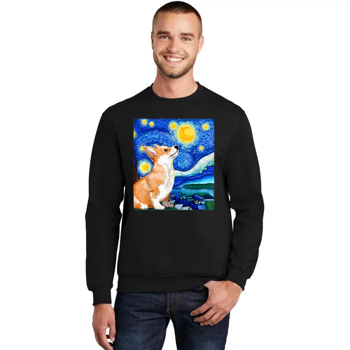 Corgi Dog Dog Lover Starry Night Dog Corgi Sweatshirt