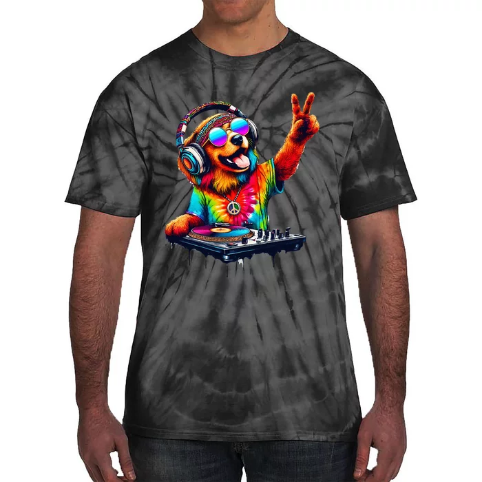 Colourful Dog DJ Tie-Dye T-Shirt