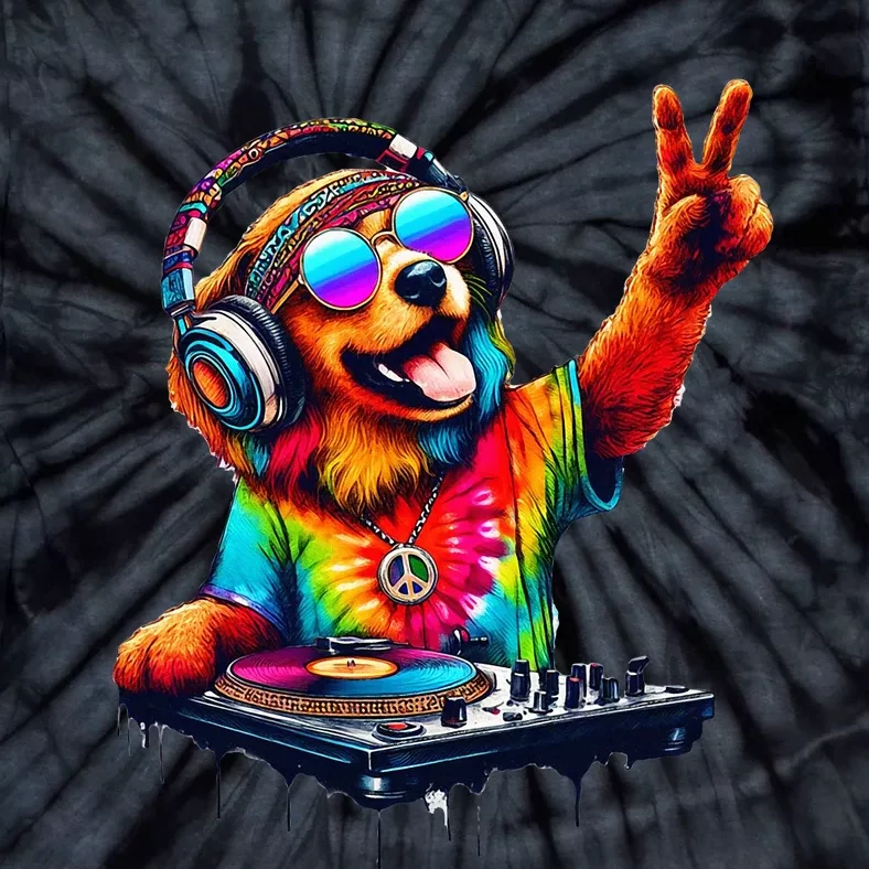 Colourful Dog DJ Tie-Dye T-Shirt