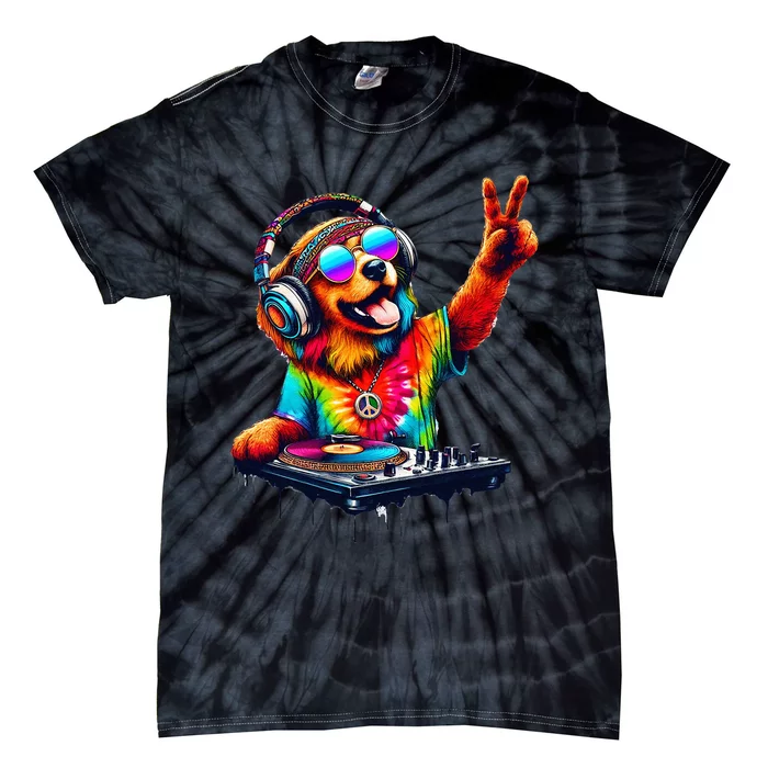 Colourful Dog DJ Tie-Dye T-Shirt