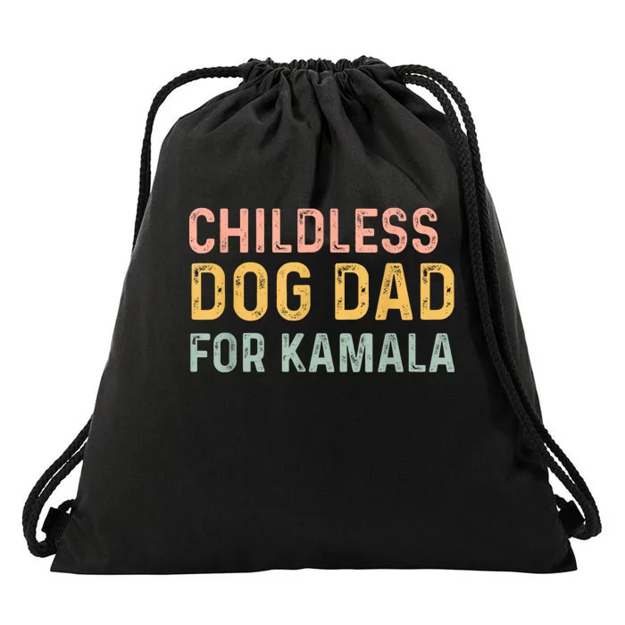 Childless Dog Dad For Kamala Harris 2024 Drawstring Bag