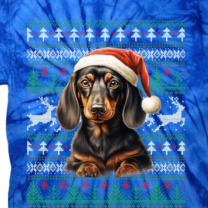 Christmas Dachshund Dog Ugly Holiday Sweater Doxie Wiener Cute Gift Tie-Dye T-Shirt