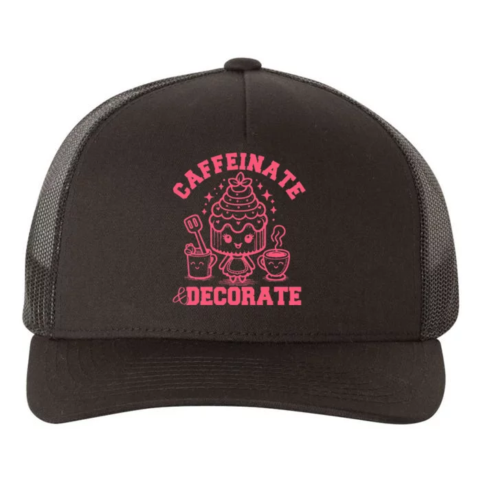 Caffeinate Decorate Design Yupoong Adult 5-Panel Trucker Hat