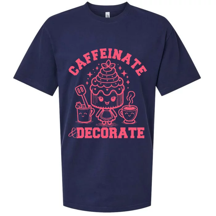 Caffeinate Decorate Design Sueded Cloud Jersey T-Shirt