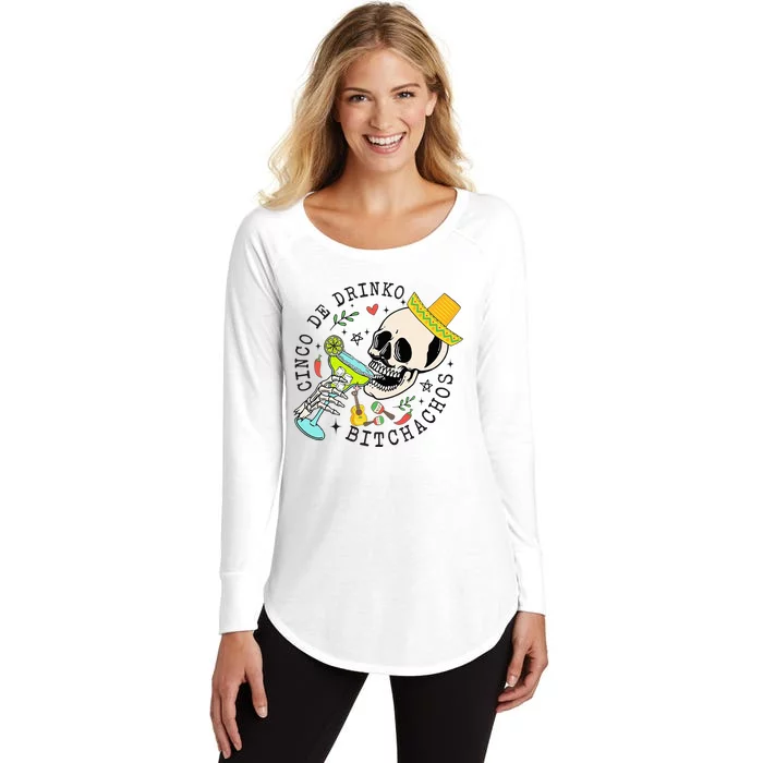 Cinco De Drinko Bitchachos Funny Cinco De Mayo Drinking Women's Perfect Tri Tunic Long Sleeve Shirt