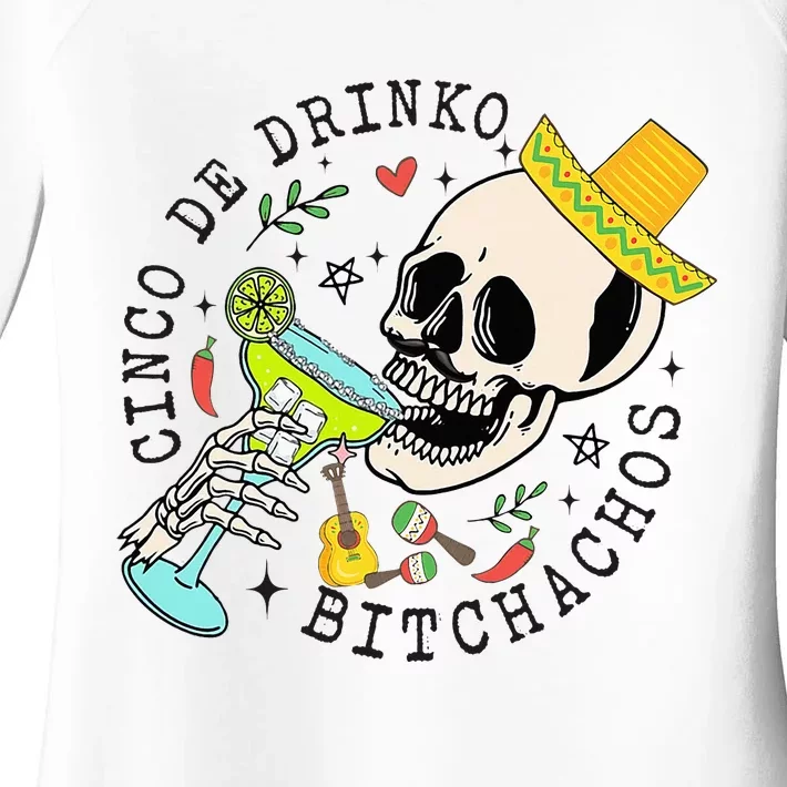 Cinco De Drinko Bitchachos Funny Cinco De Mayo Drinking Women's Perfect Tri Tunic Long Sleeve Shirt