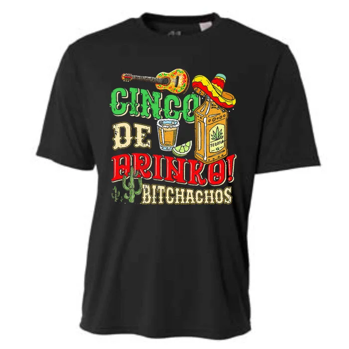 Cinco De Drinko Bitchachos Tequila Shots Funny Cinco De Mayo Cooling Performance Crew T-Shirt