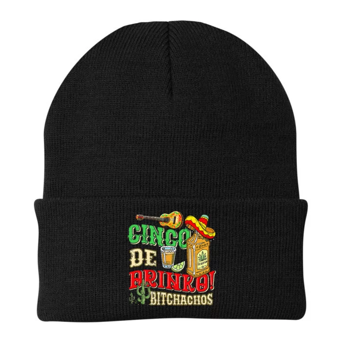 Cinco De Drinko Bitchachos Tequila Shots Funny Cinco De Mayo Knit Cap Winter Beanie