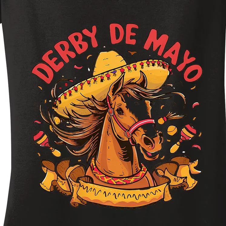 Cinco De Derby Funny Horse Racing Women's V-Neck T-Shirt