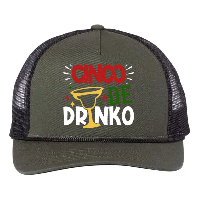 Cinco De Drinko Mexico Celebration Retro Rope Trucker Hat Cap