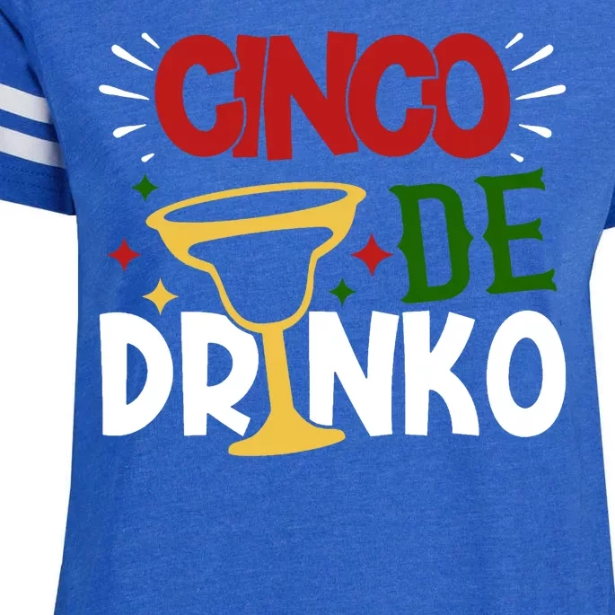 Cinco De Drinko Mexico Celebration Enza Ladies Jersey Football T-Shirt