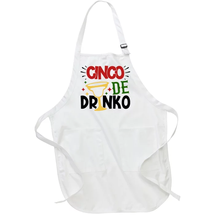 Cinco De Drinko Mexico Celebration Full-Length Apron With Pocket