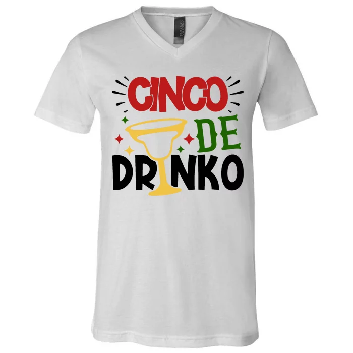 Cinco De Drinko Mexico Celebration V-Neck T-Shirt