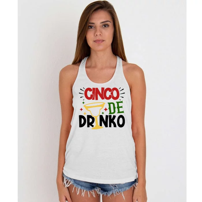 Cinco De Drinko Mexico Celebration Women's Knotted Racerback Tank