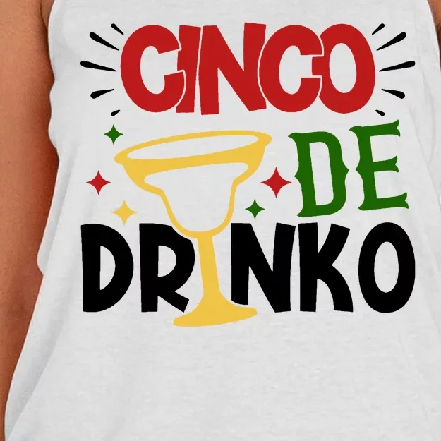 Cinco De Drinko Mexico Celebration Women's Knotted Racerback Tank