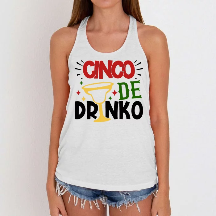 Cinco De Drinko Mexico Celebration Women's Knotted Racerback Tank