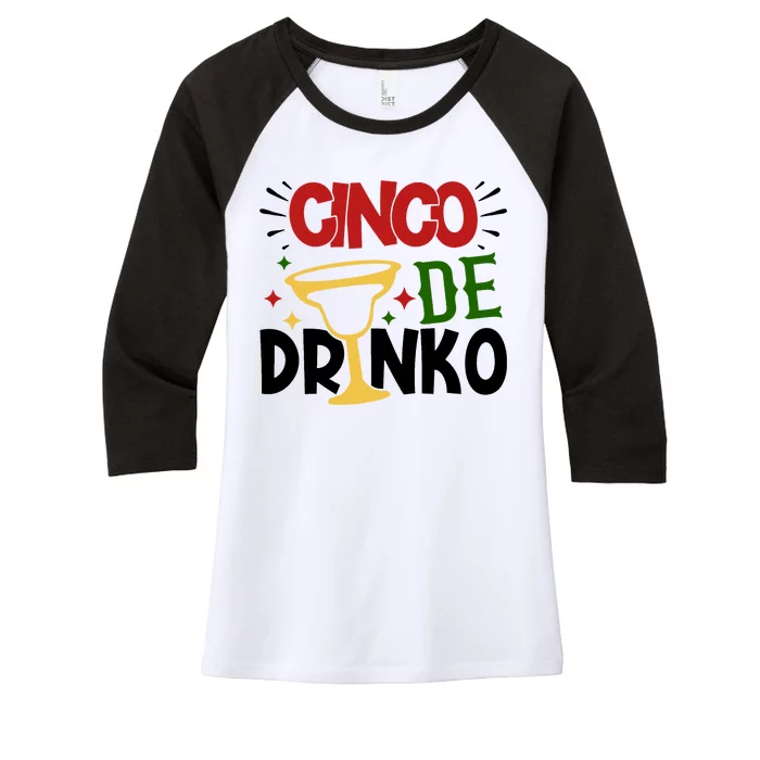 Cinco De Drinko Mexico Celebration Women's Tri-Blend 3/4-Sleeve Raglan Shirt