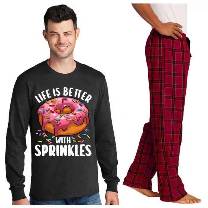 Cool Donut Design For Doughnut Donut Lover Long Sleeve Pajama Set