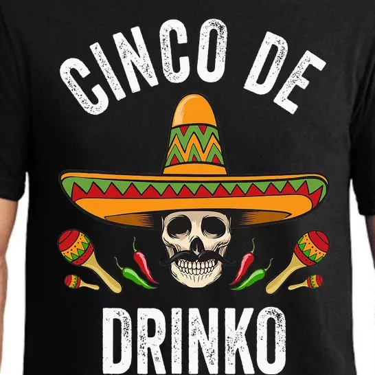 Cinco De Drinko Funny Mexican Skull Cinco De Mayo Pajama Set