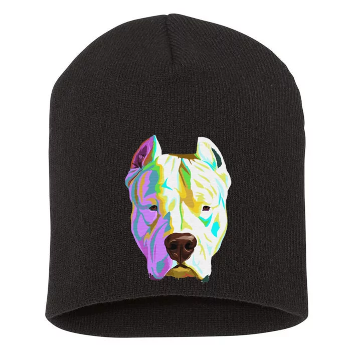 Colourful Dog Dogo Argentino Pullover Hoodie Short Acrylic Beanie