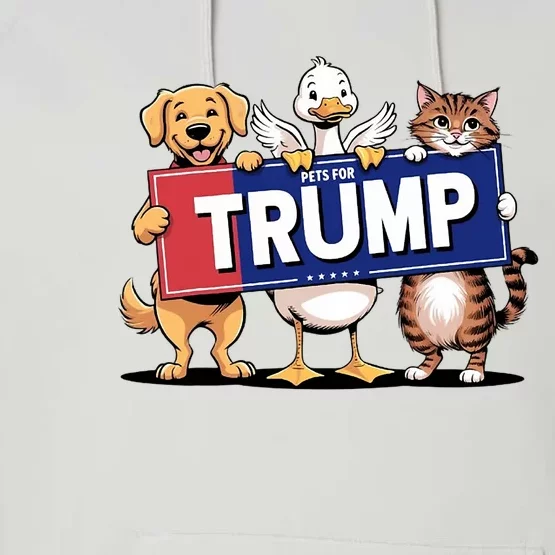 Cat Duck Dog Pets For Trump Performance Fleece Hoodie