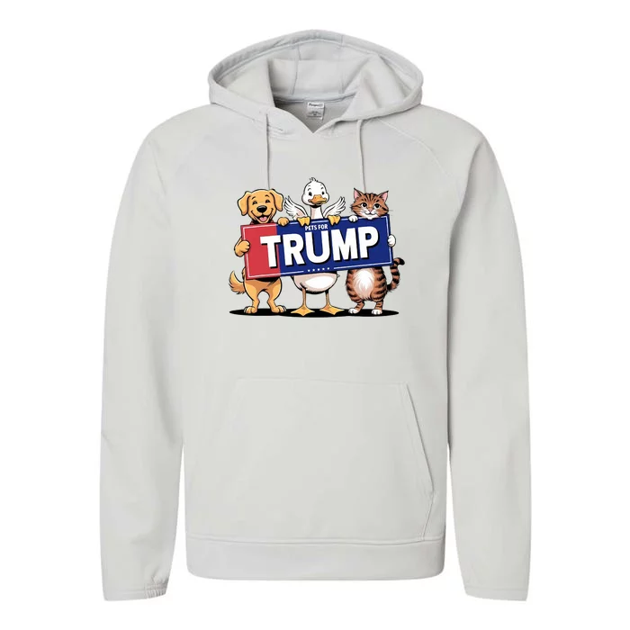 Cat Duck Dog Pets For Trump Performance Fleece Hoodie