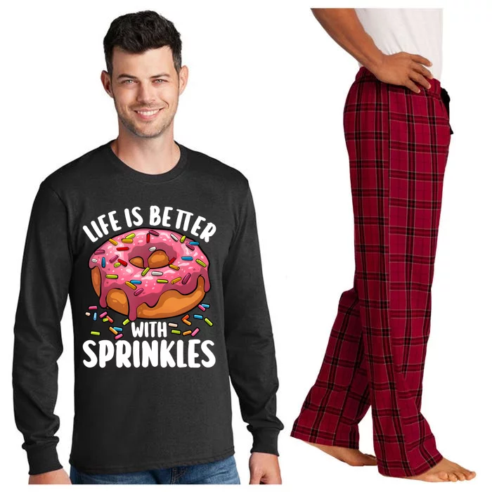 Cool Donut Design Kids Doughnut Donut Lover Long Sleeve Pajama Set