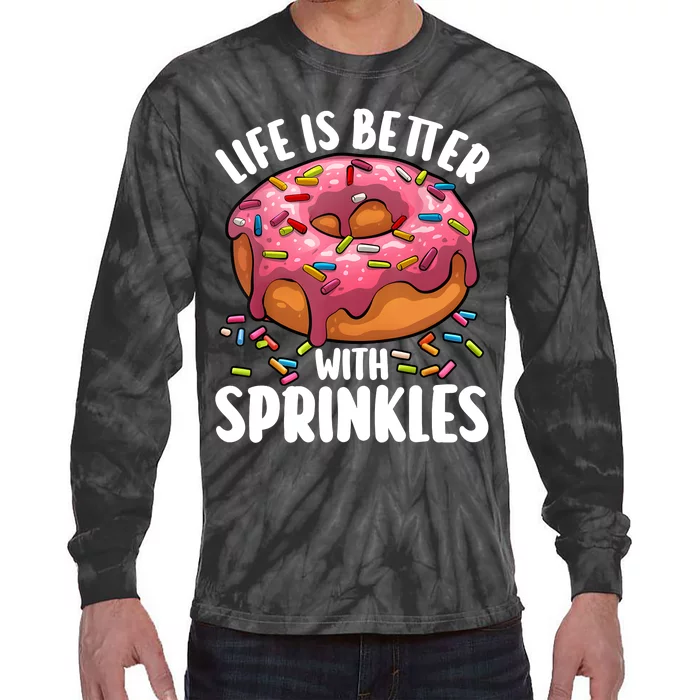 Cool Donut Design Kids Doughnut Donut Lover Tie-Dye Long Sleeve Shirt