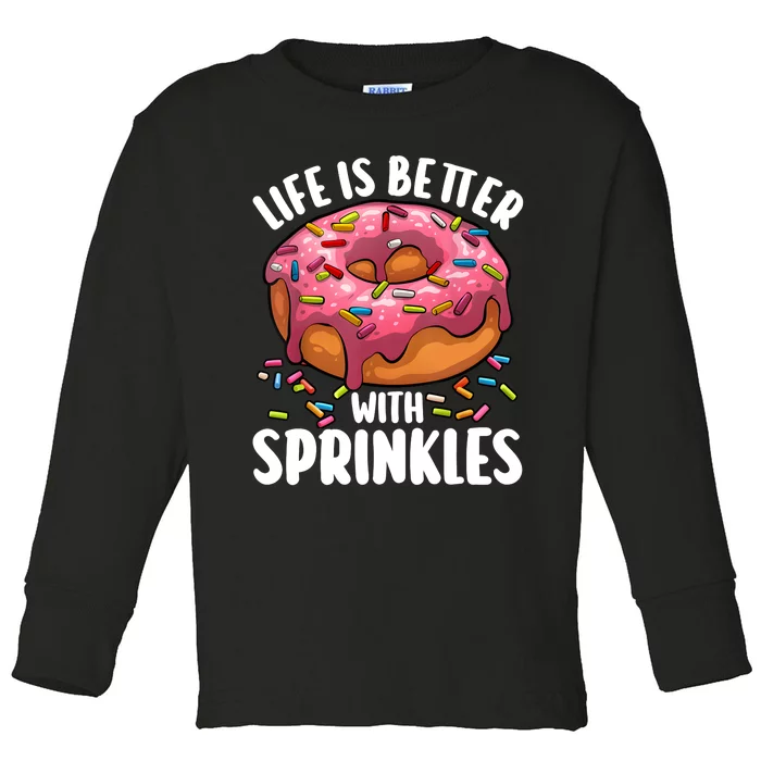 Cool Donut Design Kids Doughnut Donut Lover Toddler Long Sleeve Shirt