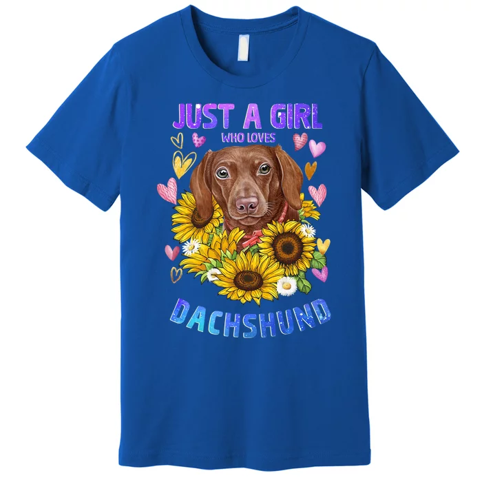 Cute Dachshund Dog Loving Puppy Lover Gift Premium T-Shirt