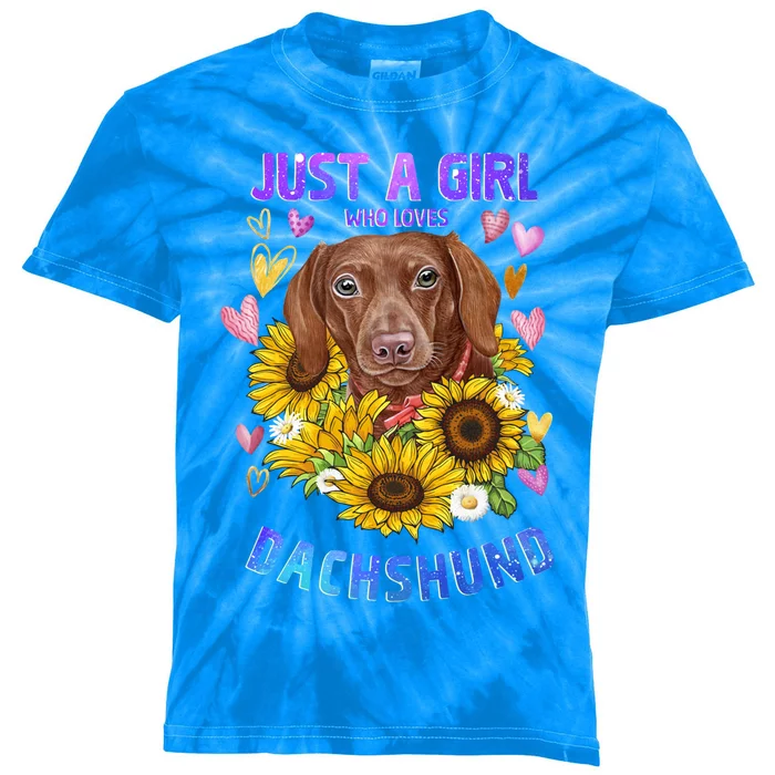 Cute Dachshund Dog Loving Puppy Lover Gift Kids Tie-Dye T-Shirt