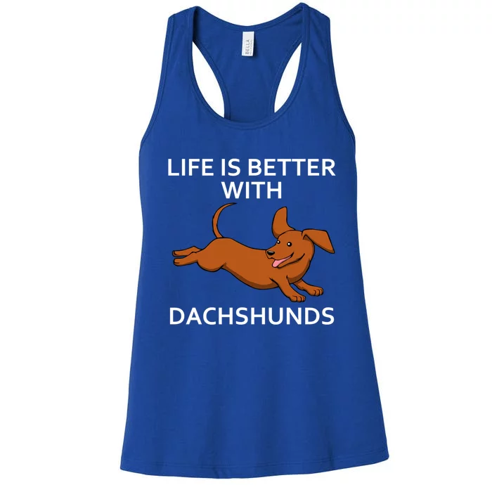 Cute Dog Design Dachshund Saying Cool Gift Women's Racerback Tank