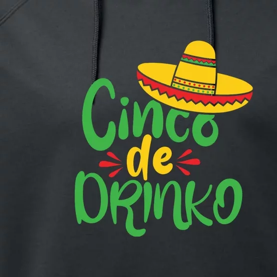 Cinco De Drinko Funny Cinco De Mayo Party Performance Fleece Hoodie