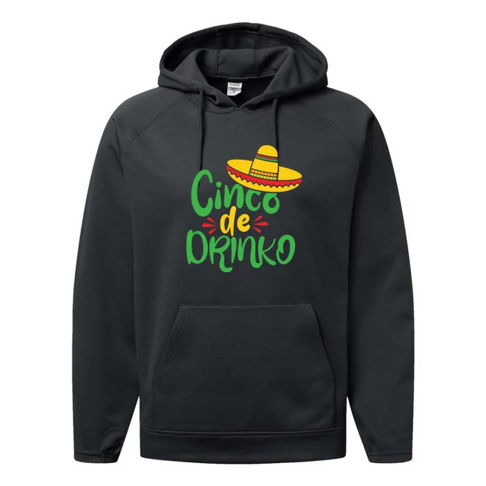 Cinco De Drinko Funny Cinco De Mayo Party Performance Fleece Hoodie