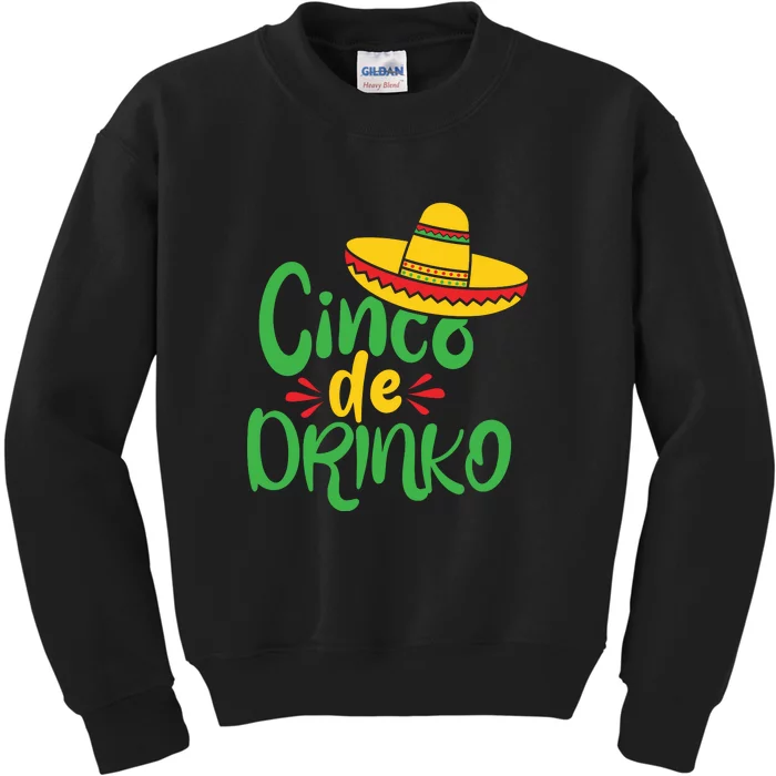 Cinco De Drinko Funny Cinco De Mayo Party Kids Sweatshirt