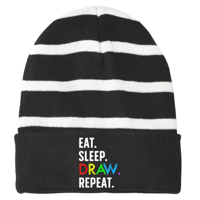 Cute Drawing Design For Men Women Sketch Artist Drawing Striped Beanie with Solid Band