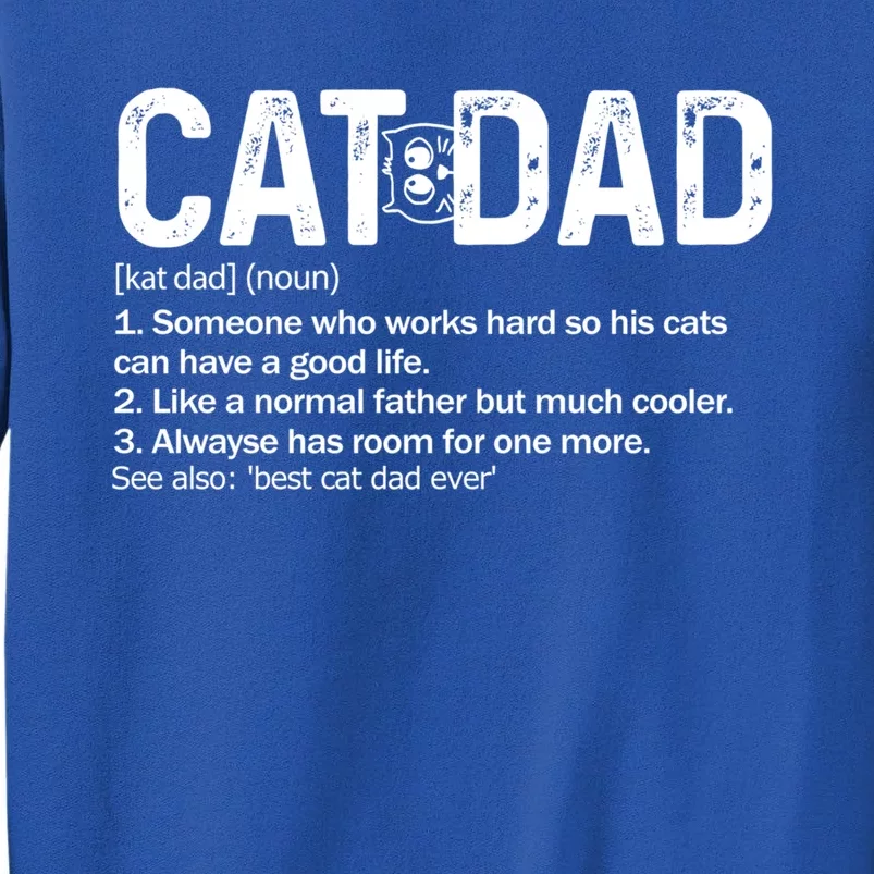 Cat Dad Definition Like Normal Only Cooler Best Father Cute Gift Tall Sweatshirt