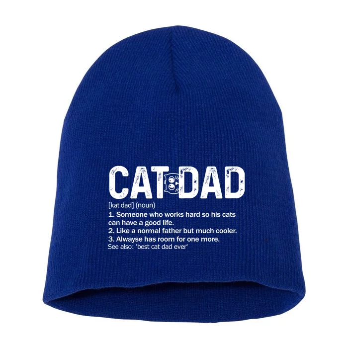 Cat Dad Definition Like Normal Only Cooler Best Father Cute Gift Short Acrylic Beanie