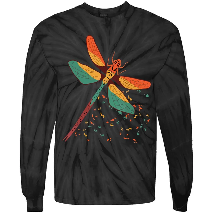 Cool Dragonfly Design For Insect Dragonfly Lovers Tie-Dye Long Sleeve Shirt