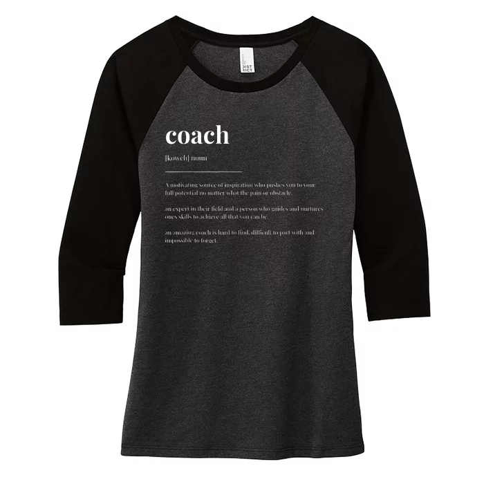 Coach Definition Dictionary Design Women's Tri-Blend 3/4-Sleeve Raglan Shirt