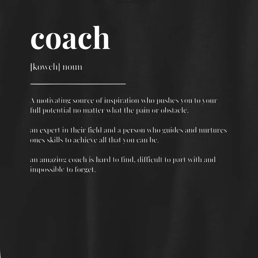 Coach Definition Dictionary Design Kids Sweatshirt