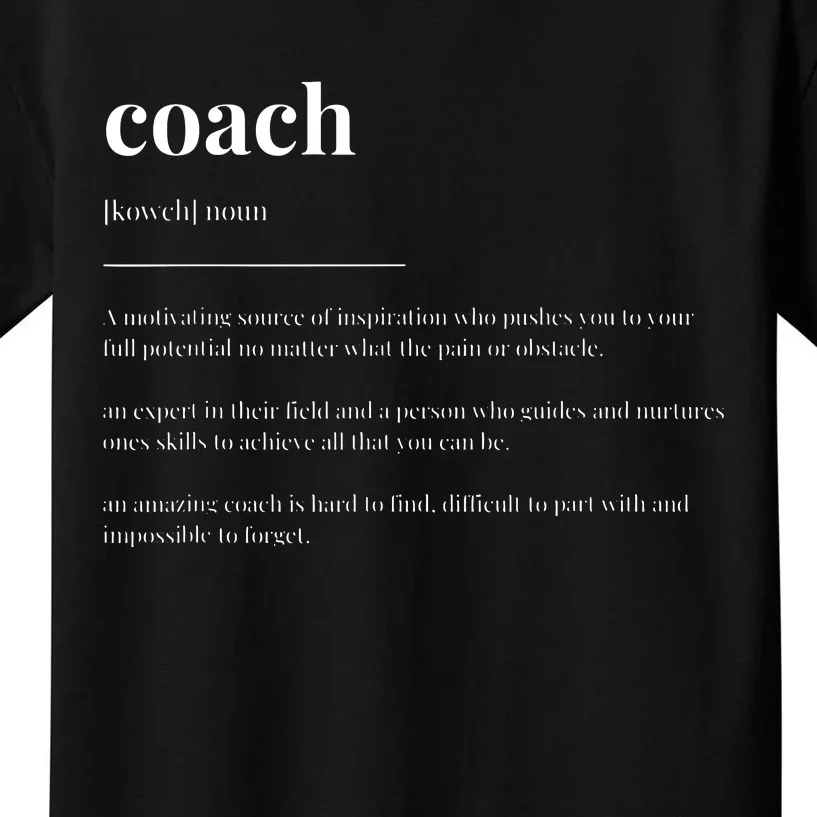 Coach Definition Dictionary Design Kids T-Shirt