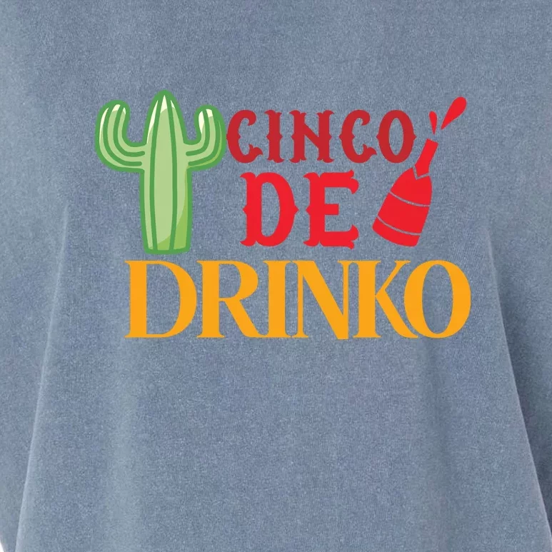 Cinco De Drinko Funny Cactus Mens Womens Drinking Garment-Dyed Women's Muscle Tee